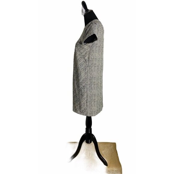 Zara Basic Collection Womens‎ Shift Dress White Black Herringbone Crew Neck M - Picture 3 of 10